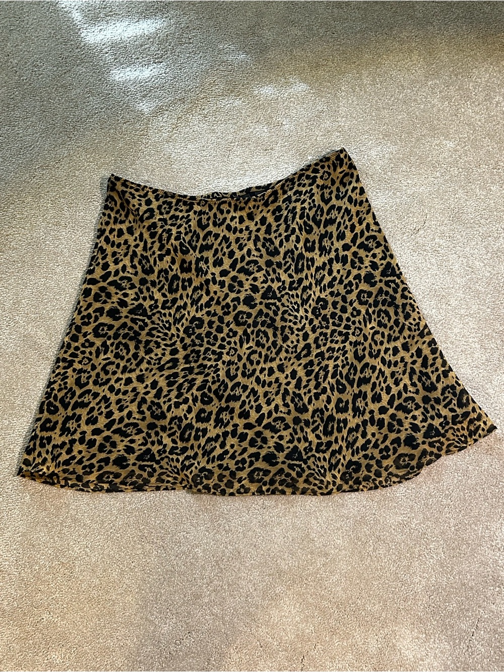 NWOT Express Leopard Print A-Line Skirt in Brown and Black Size M